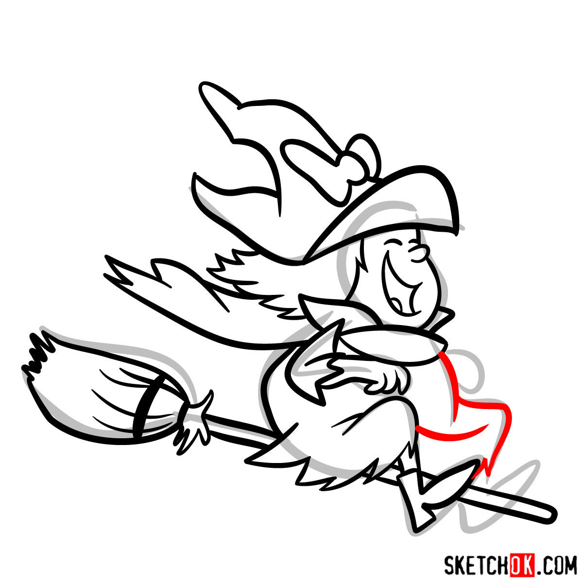 How to draw Winsome Witch - step 11
