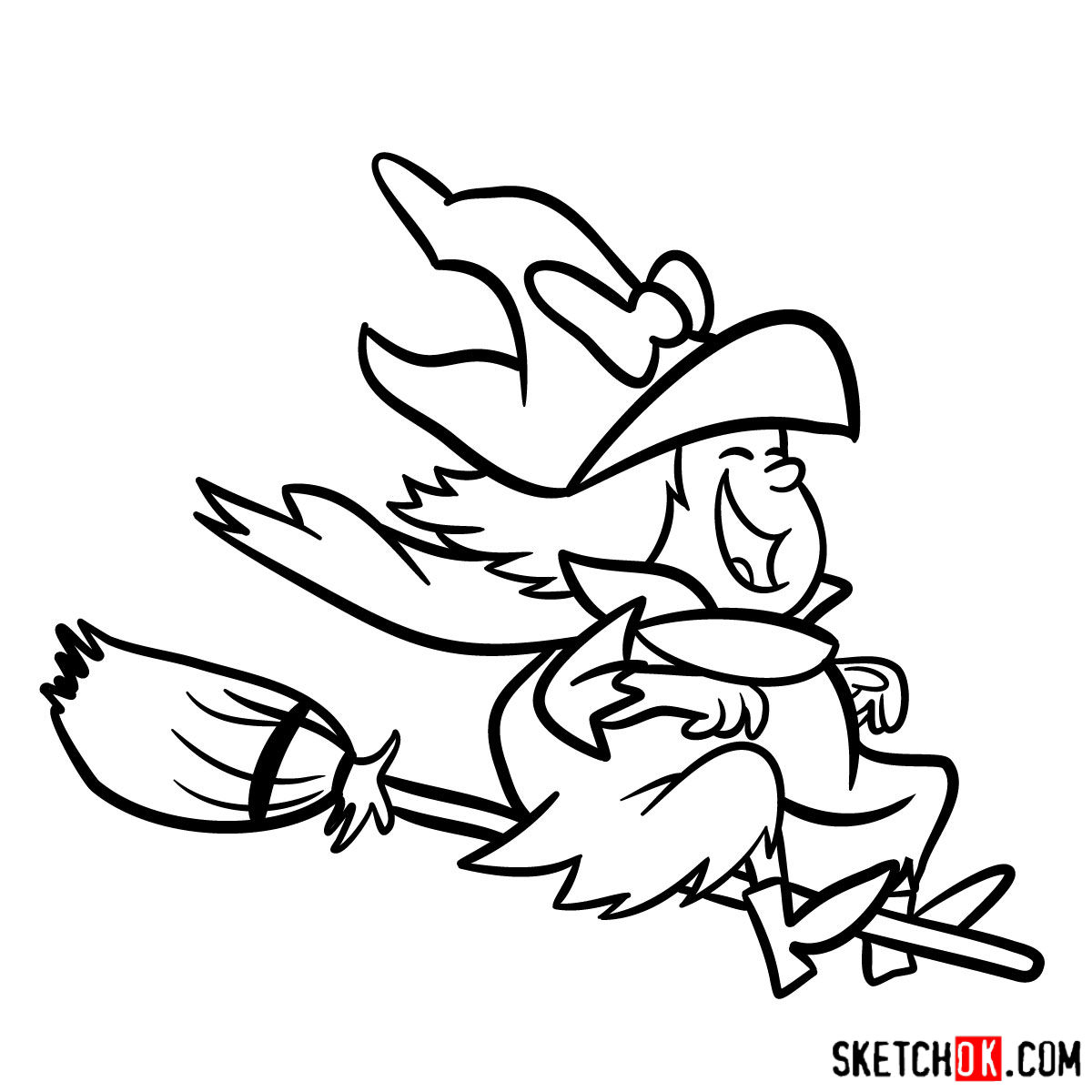 How to draw Winsome Witch - step 13