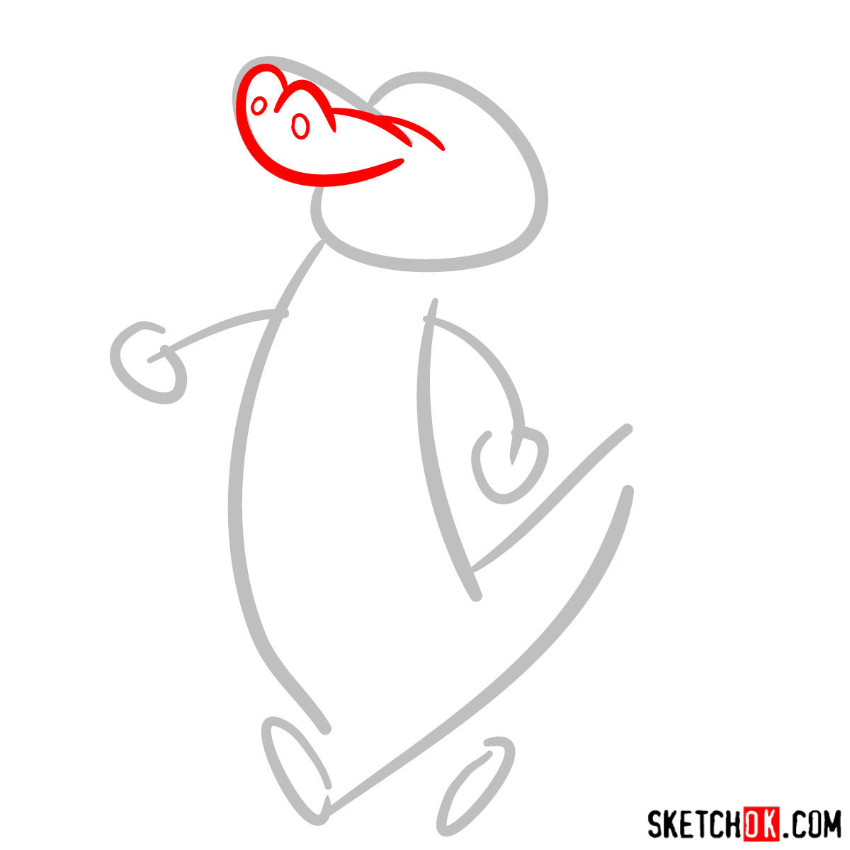 How to draw Wally Gator - step 02