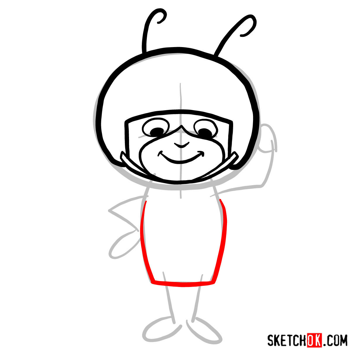 How to draw Atom Ant - step 05