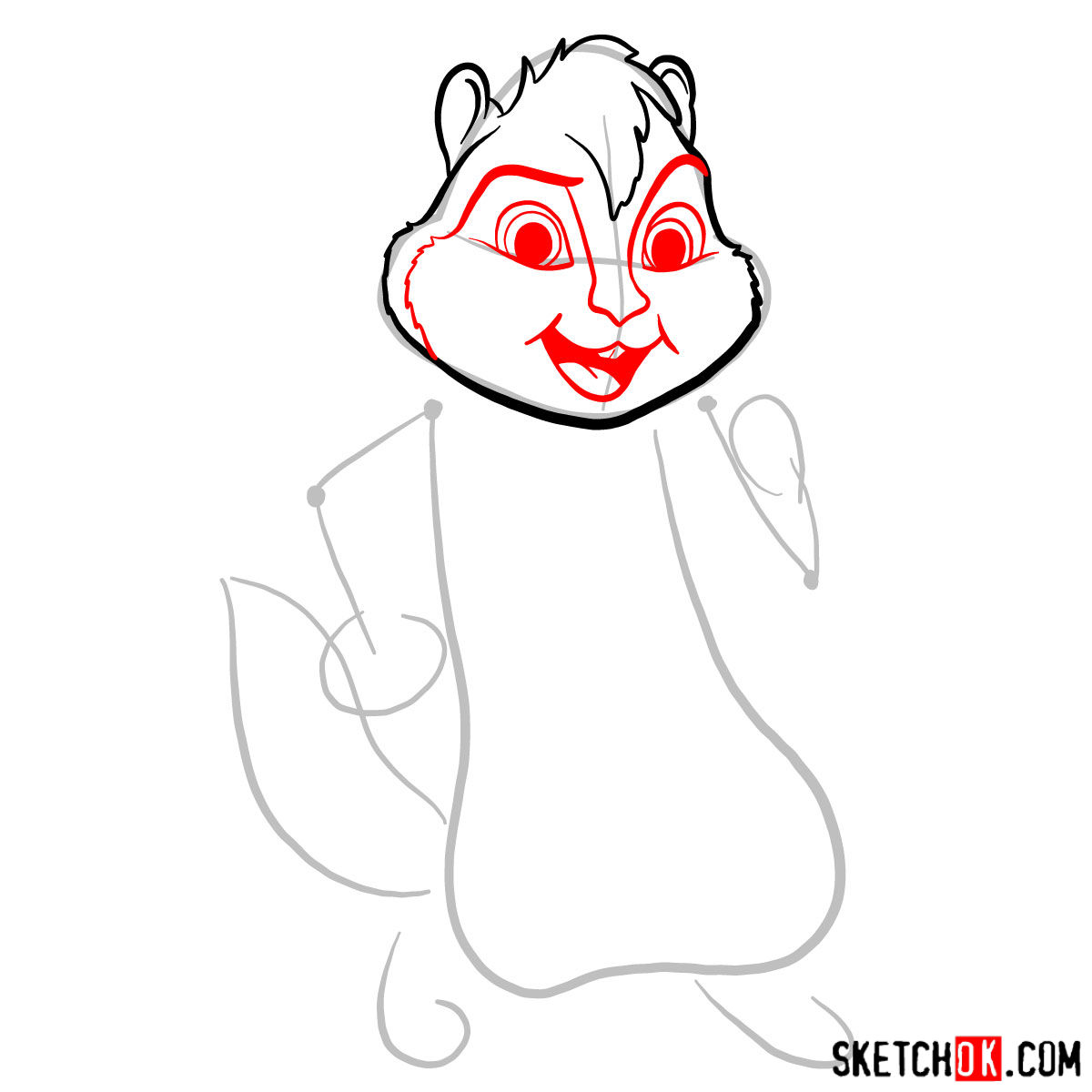 How to draw Alvin from Alvin and the Chipmunks - step 04