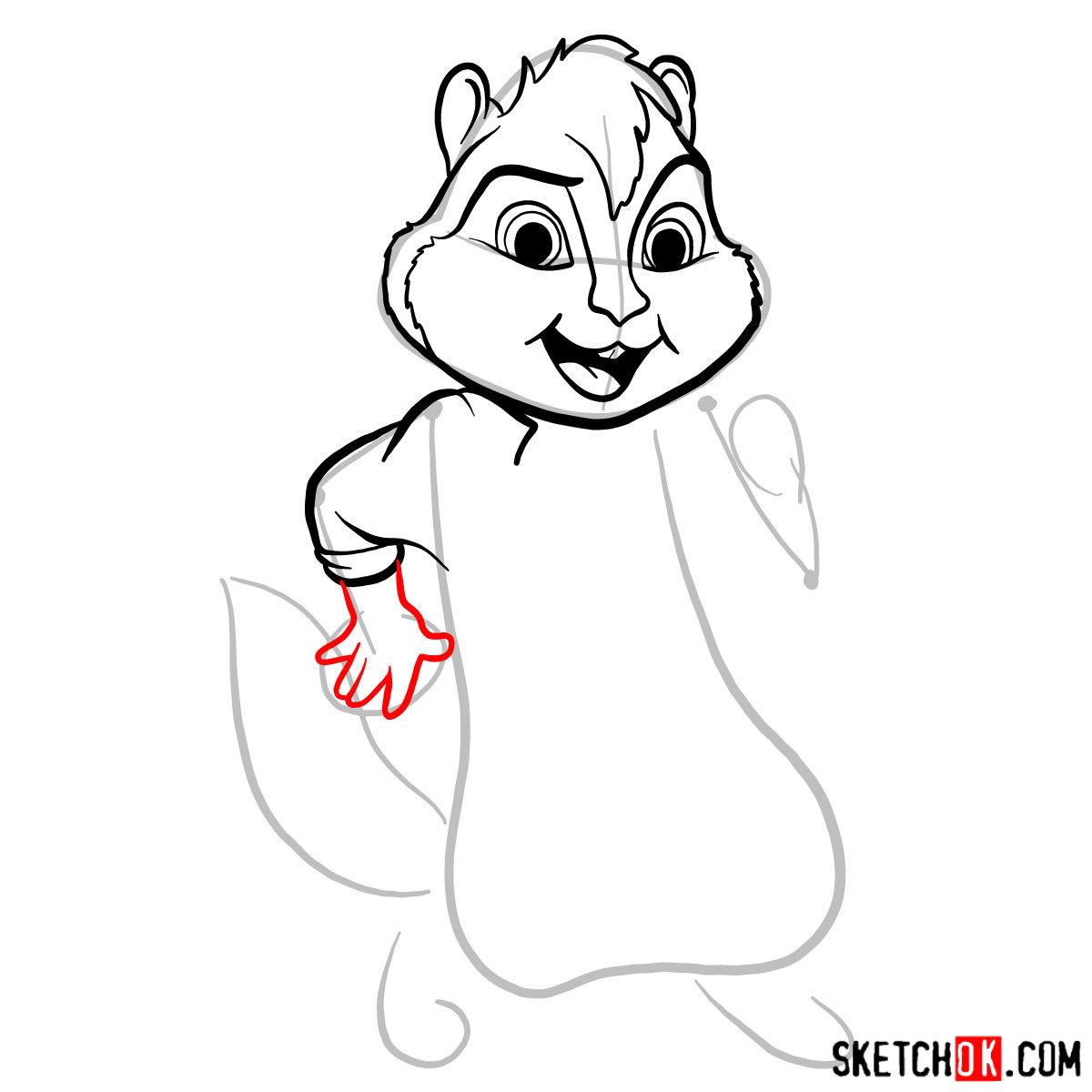 How to draw Alvin from Alvin and the Chipmunks - step 06