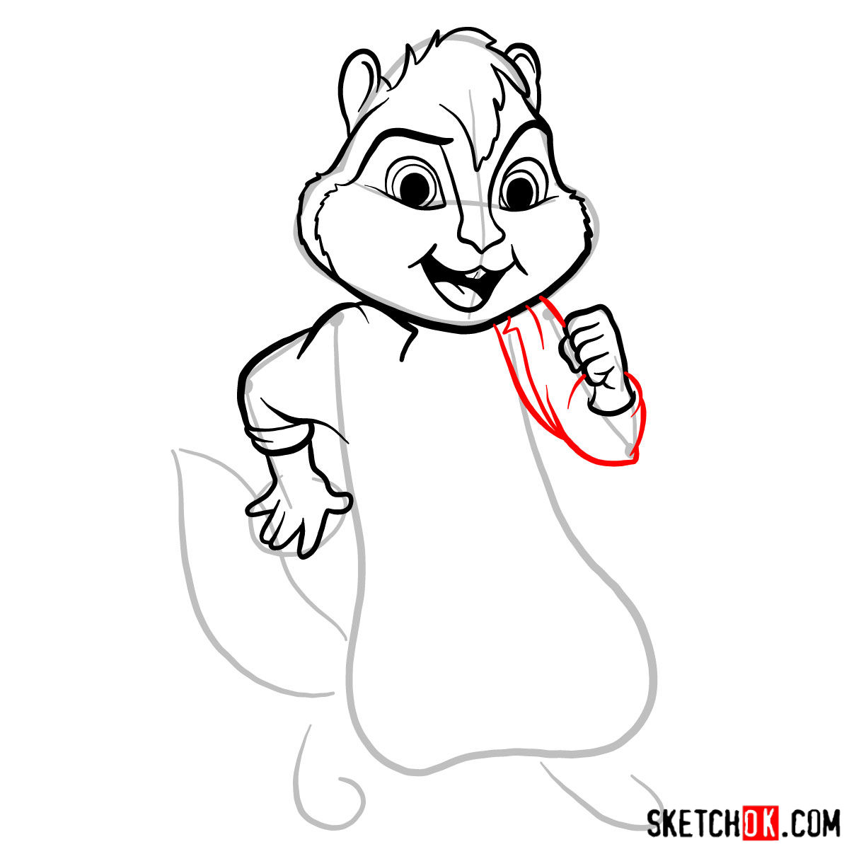 How to draw Alvin from Alvin and the Chipmunks - step 08