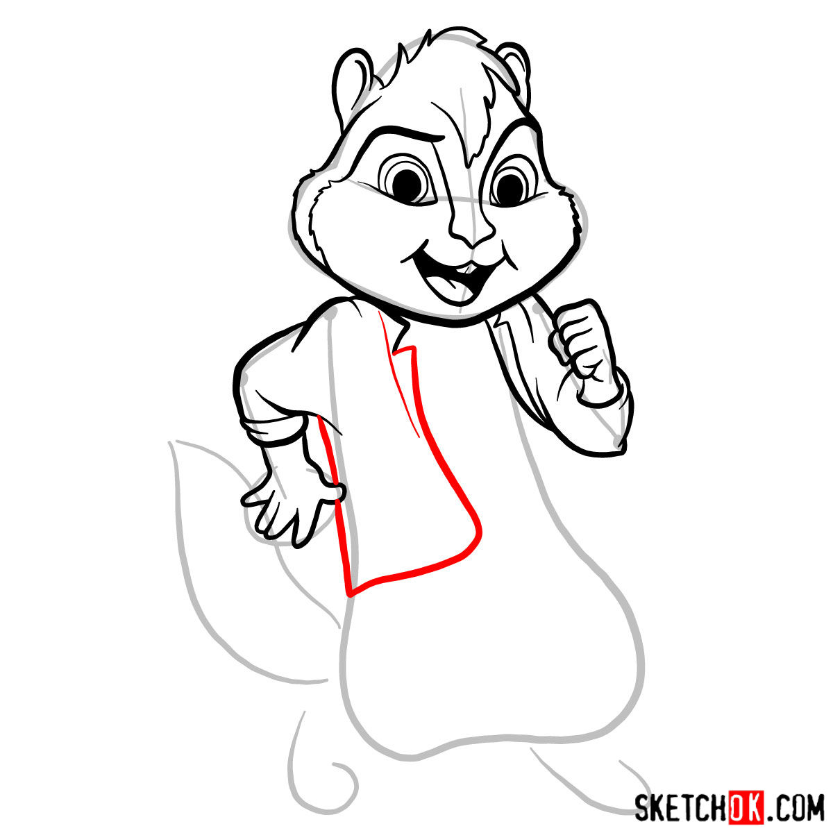 How to draw Alvin from Alvin and the Chipmunks - step 09