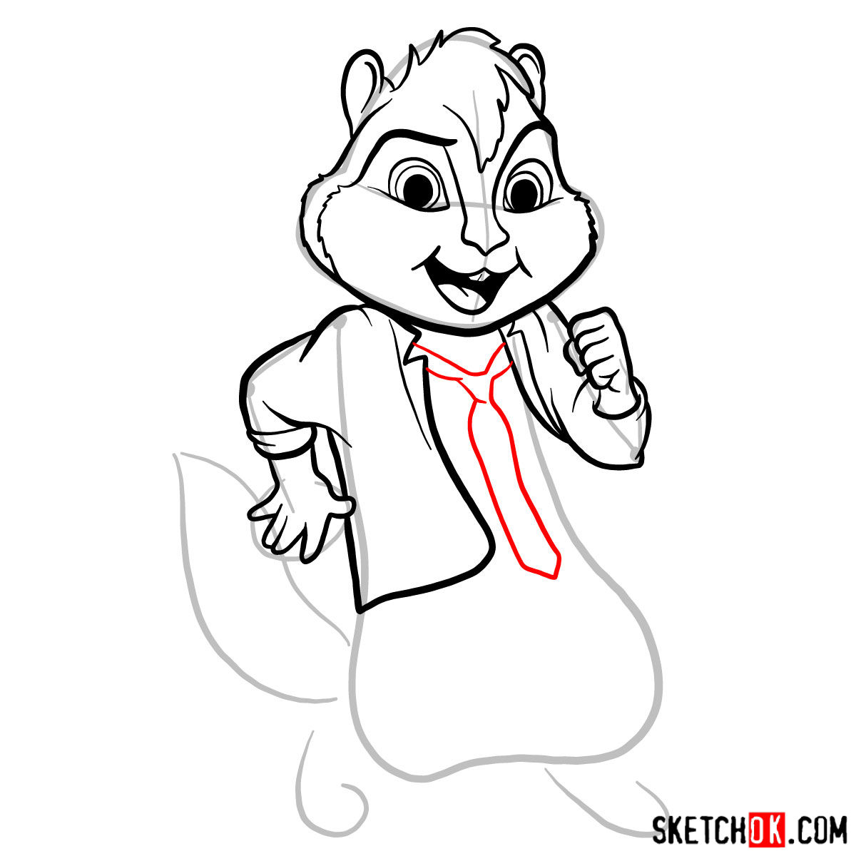 How to draw Alvin the Chipmunk Sketchok easy drawing guides