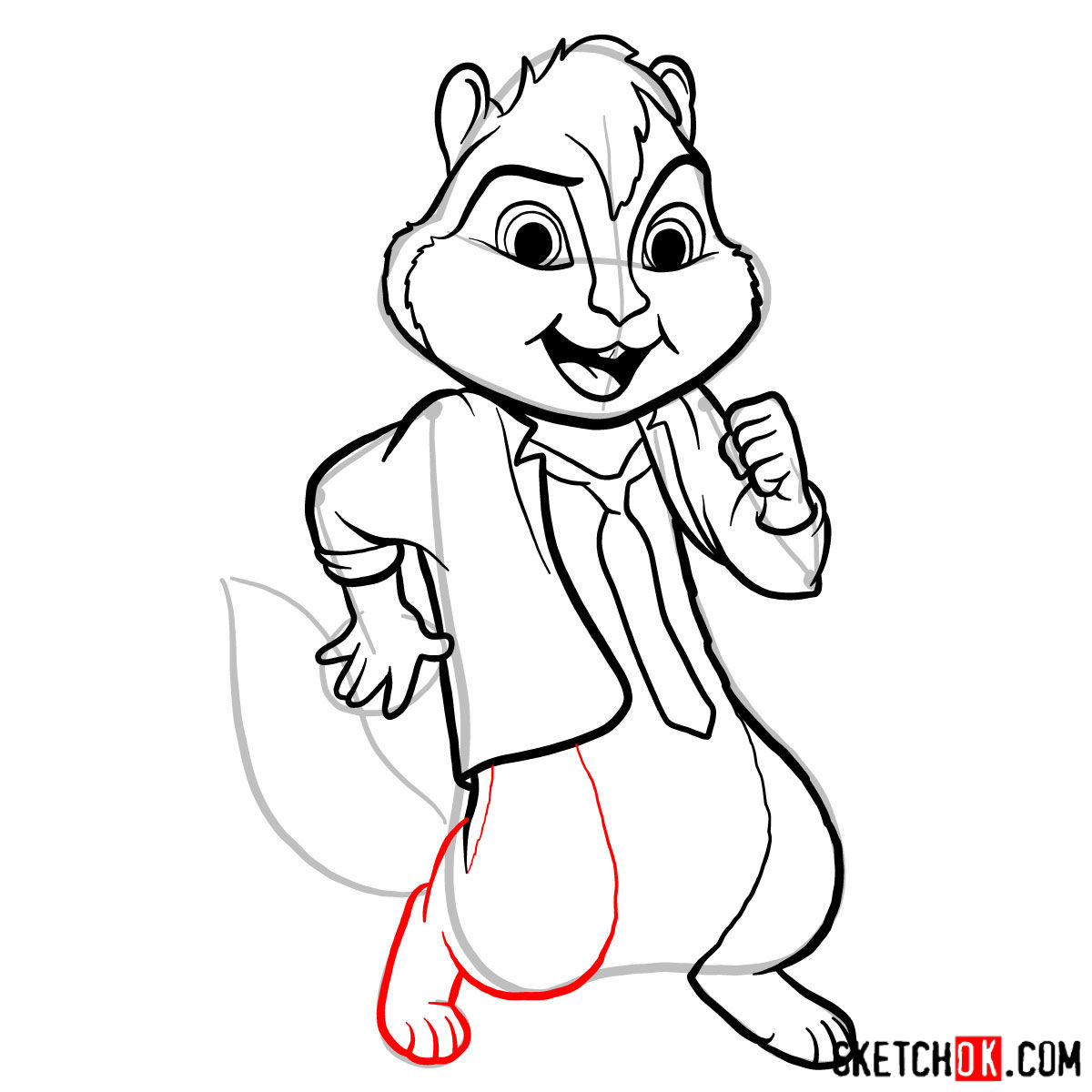 How to draw Alvin from Alvin and the Chipmunks - step 13