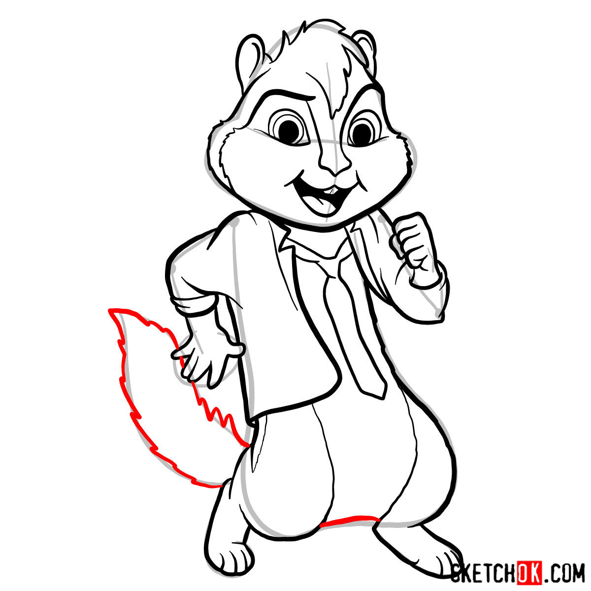 How to draw Alvin from Alvin and the Chipmunks - step 14