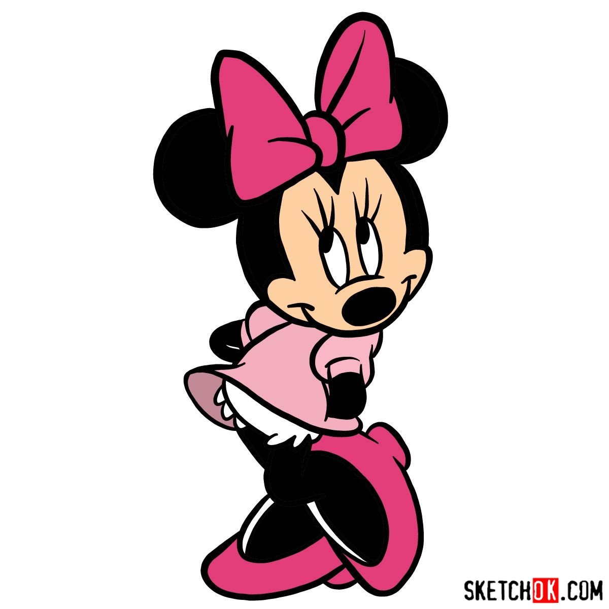 How to Draw Chibi Minnie Mouse - DrawingNow