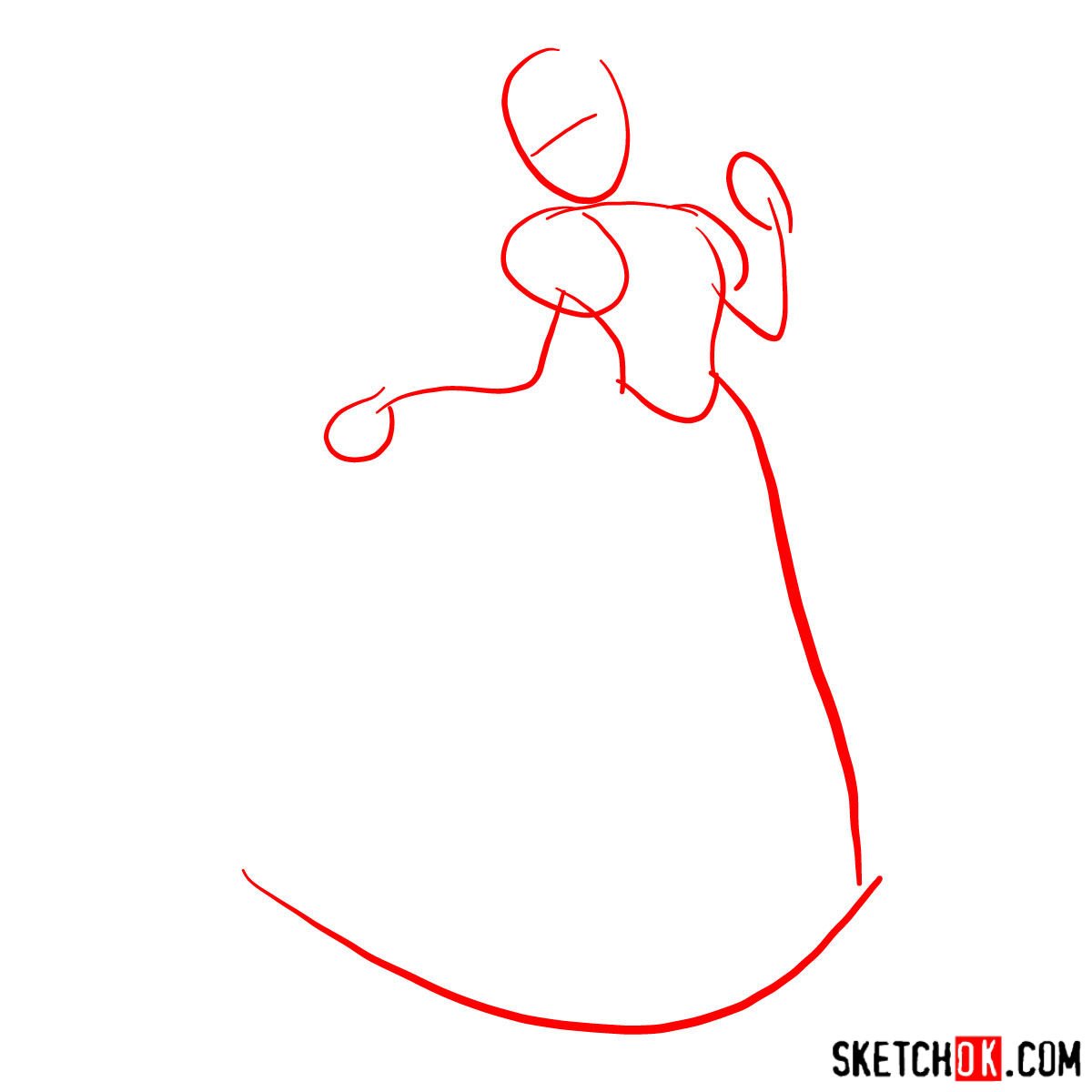 How to draw Snow White - step 01