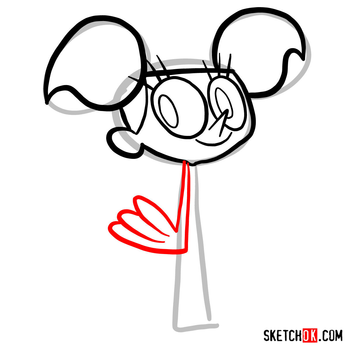 How to draw Dee Dee from Dexter's Laboratory - step 05