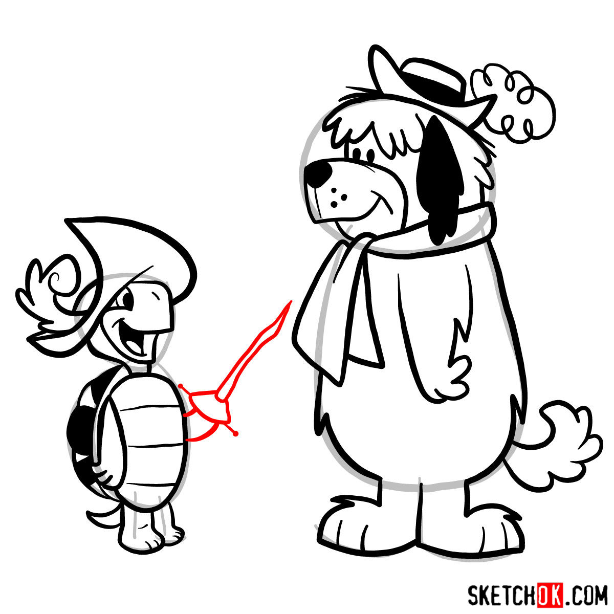 How to draw Touche Turtle and Dum Dum - step 16