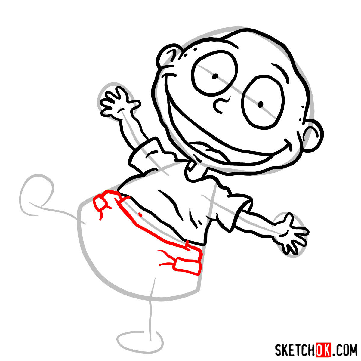 How to draw Tommy Pickles - step 08