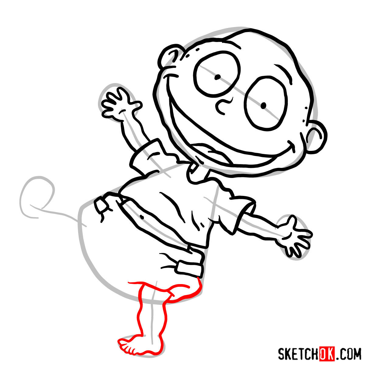 How to draw Tommy Pickles - step 09