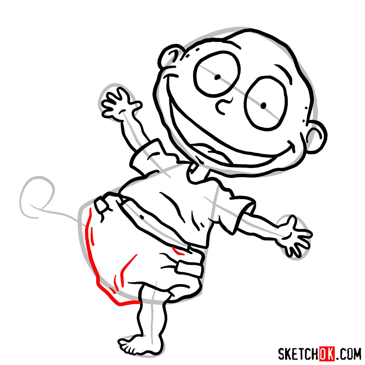 How to draw Tommy Pickles - step 10