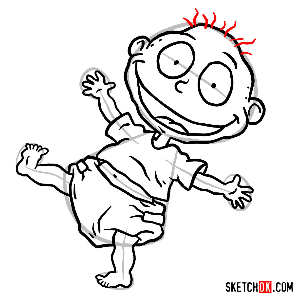 How to draw Tommy Pickles - step 12