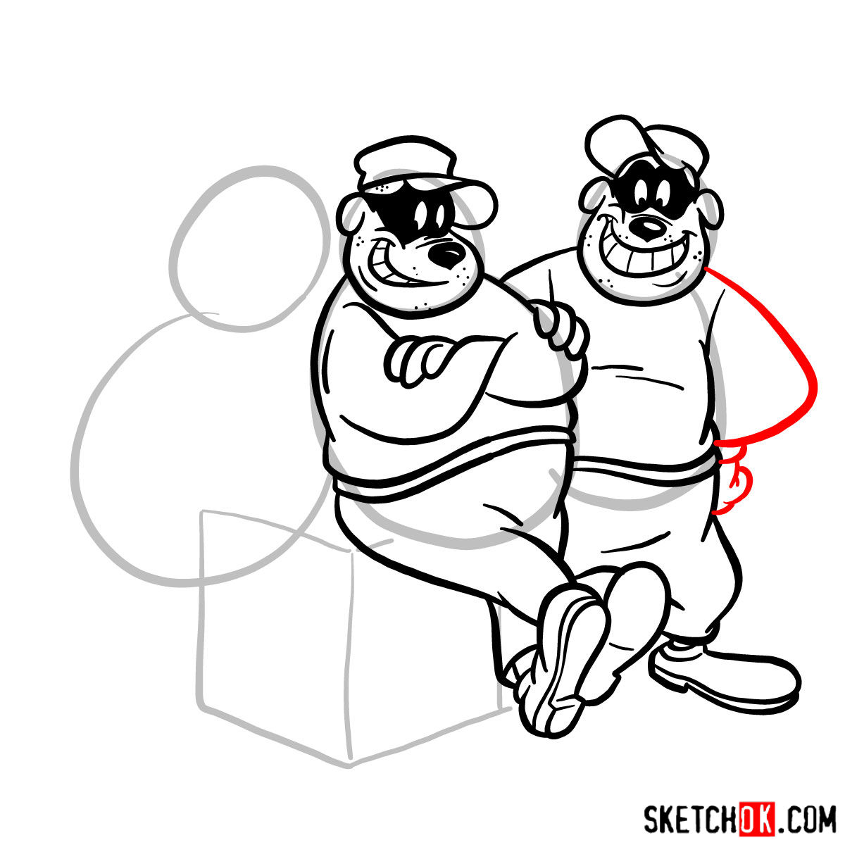 How to draw The Beagle Boys - step 10