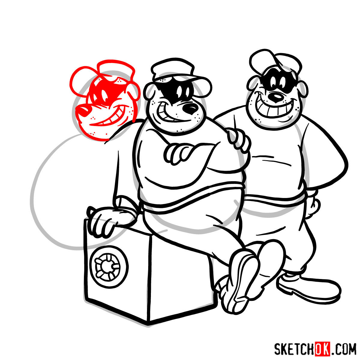 How to draw The Beagle Boys - step 13