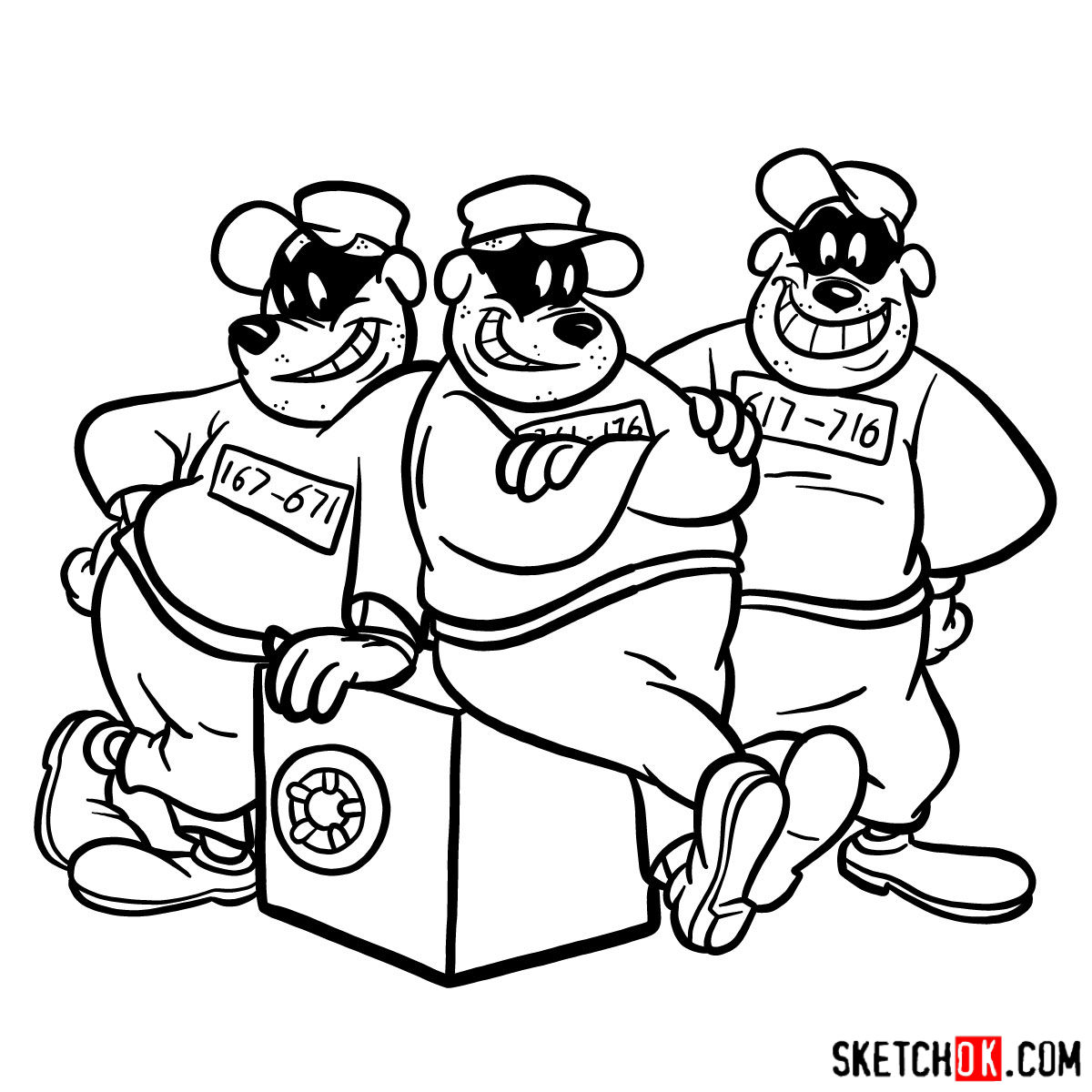 How to draw The Beagle Boys - step 19