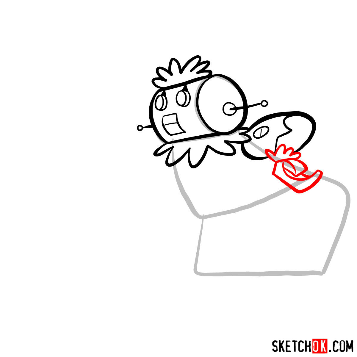 How to draw Rosey the Robot Maid - step 06