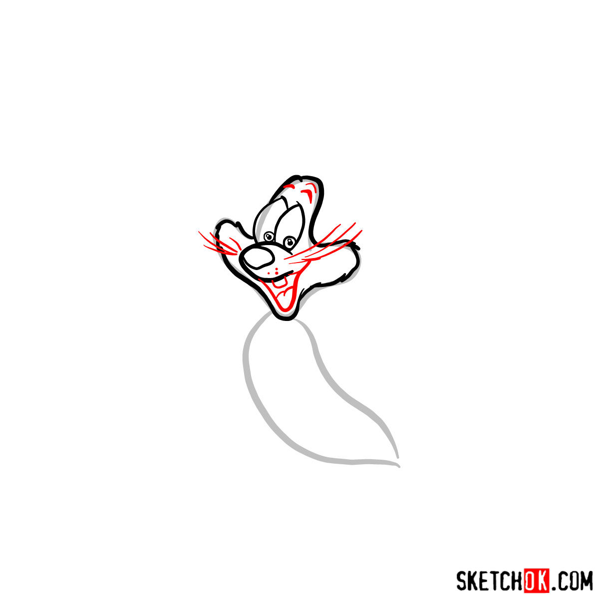 How to draw Roger Rabbit - step 04