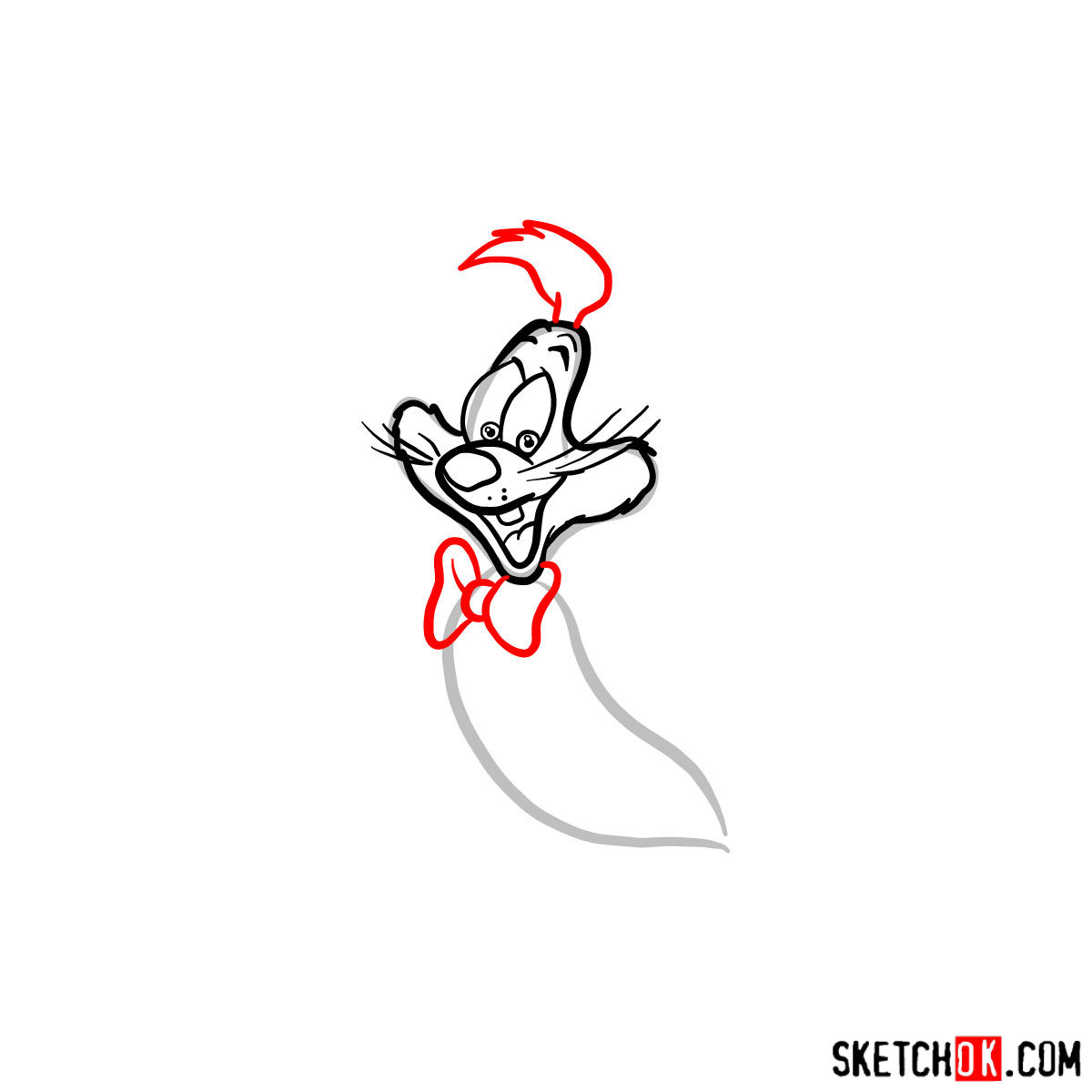 How to draw Roger Rabbit - step 05