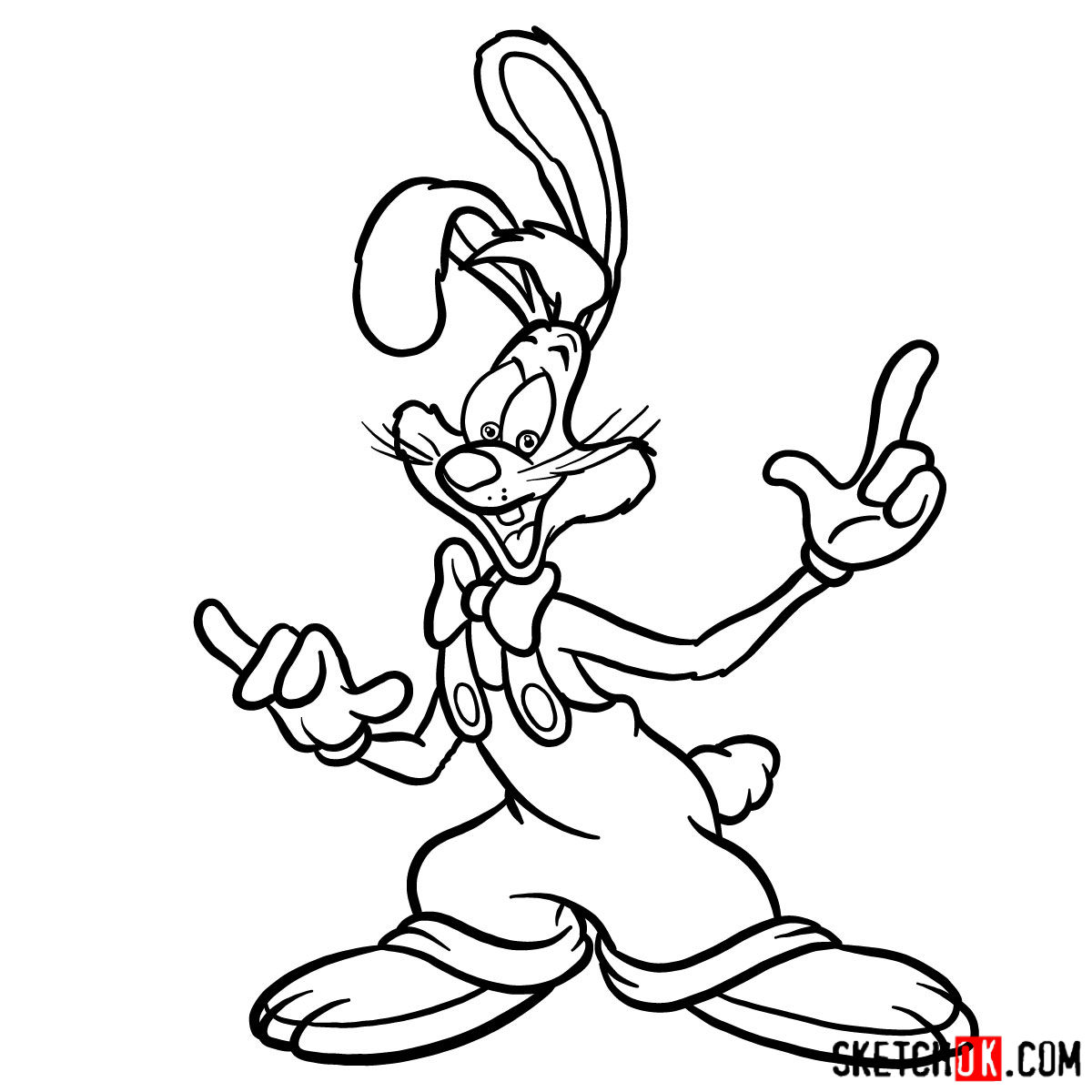 How to draw Roger Rabbit - step 14