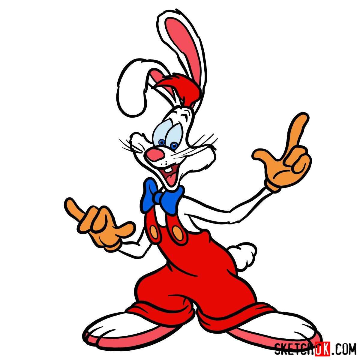 How to draw Roger Rabbit Sketchok easy drawing guides