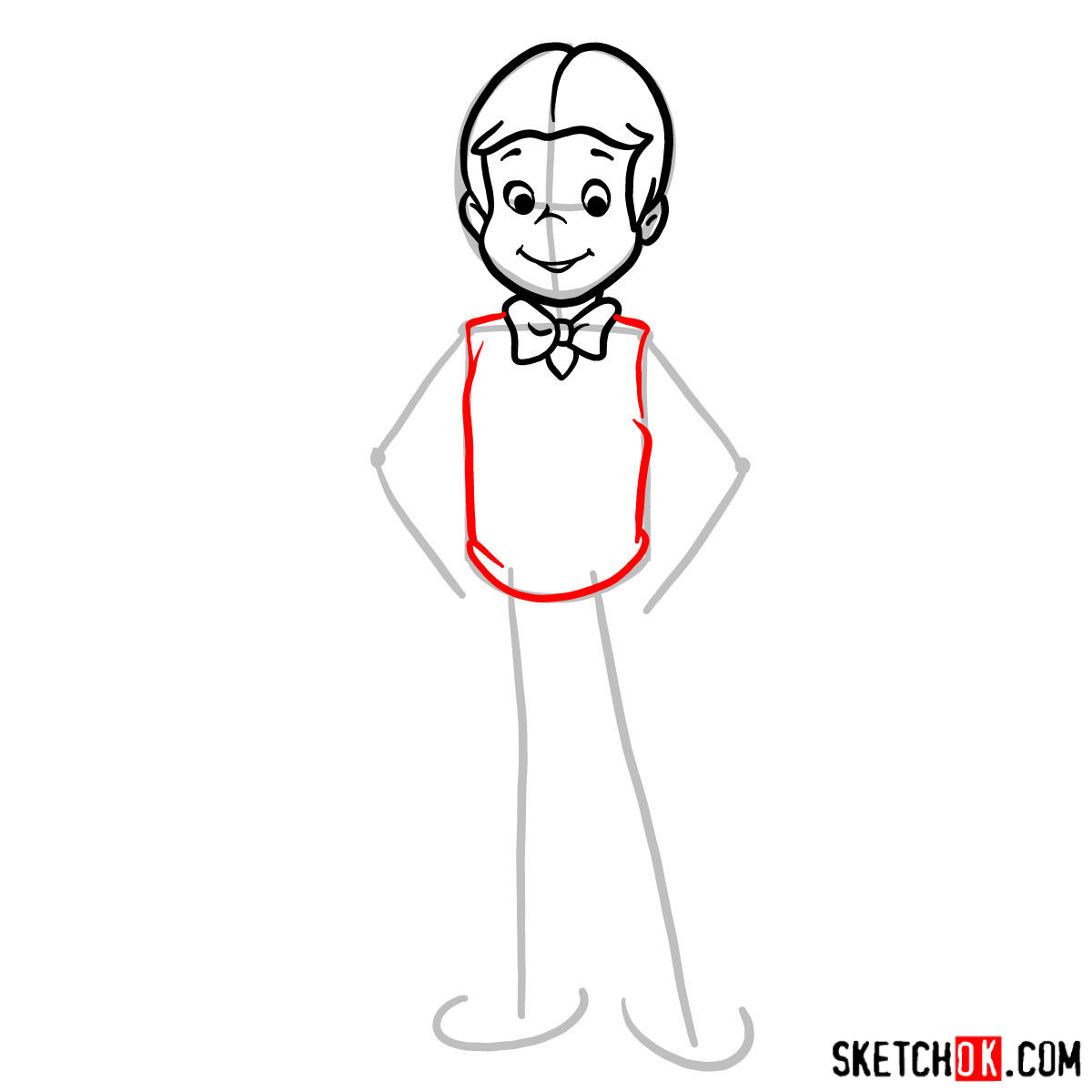 How to draw Richie Rich -  step 06
