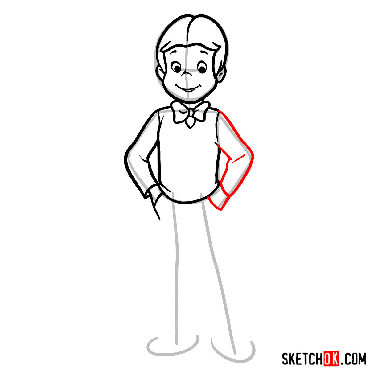 How to draw Richie Rich - step 08