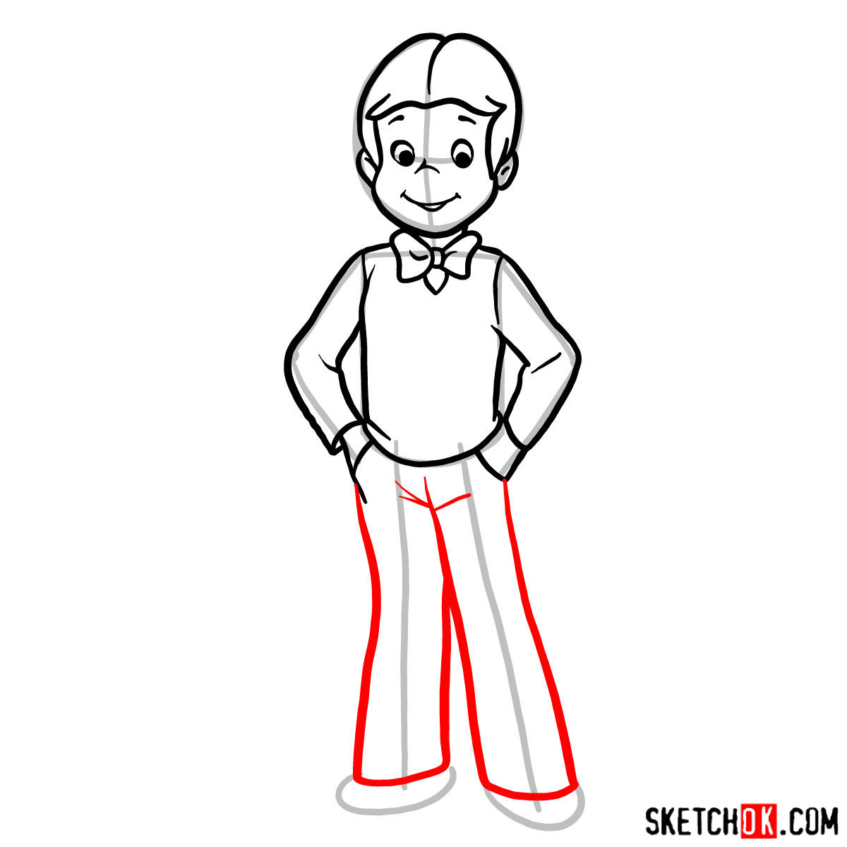 How to draw Richie Rich - step 09