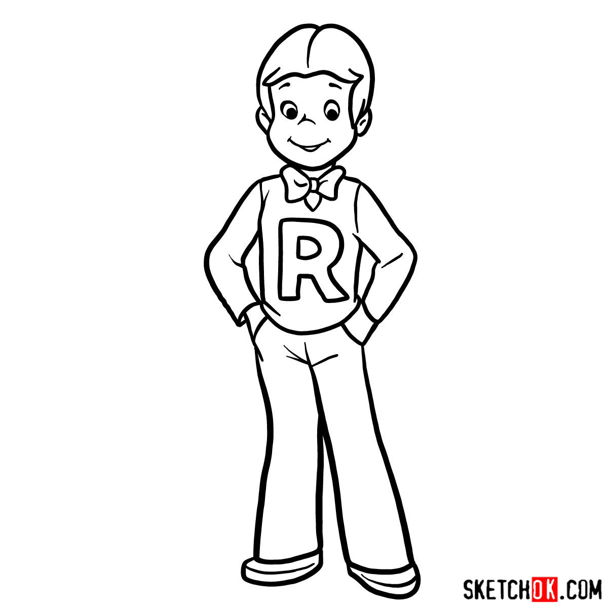 How to draw Richie Rich - step 12