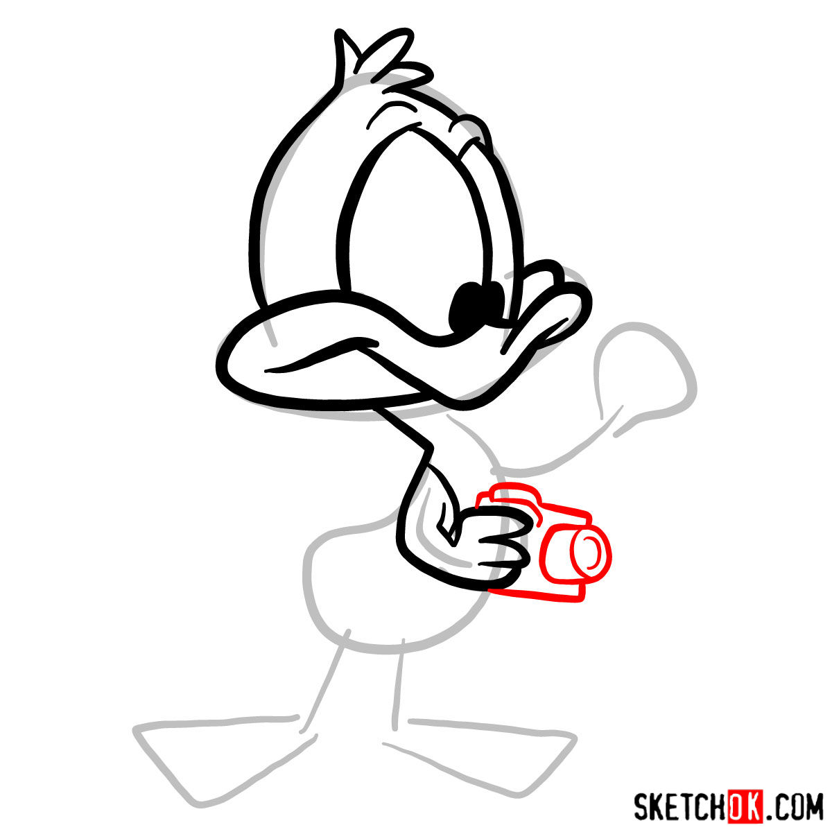 How to draw the Plucky Duck - step 05