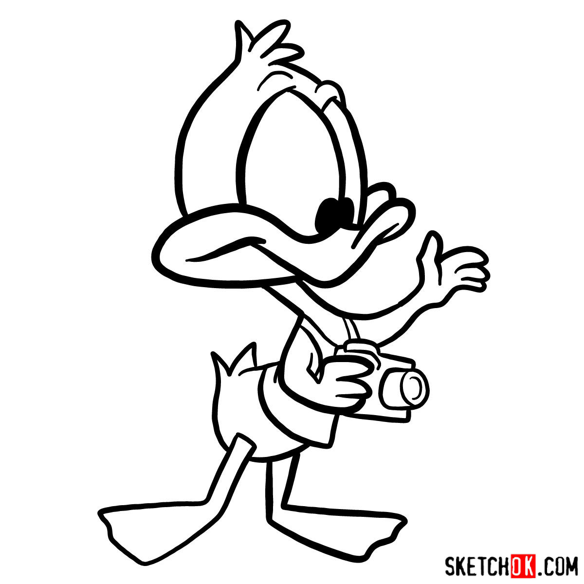 How to draw the Plucky Duck - step 10