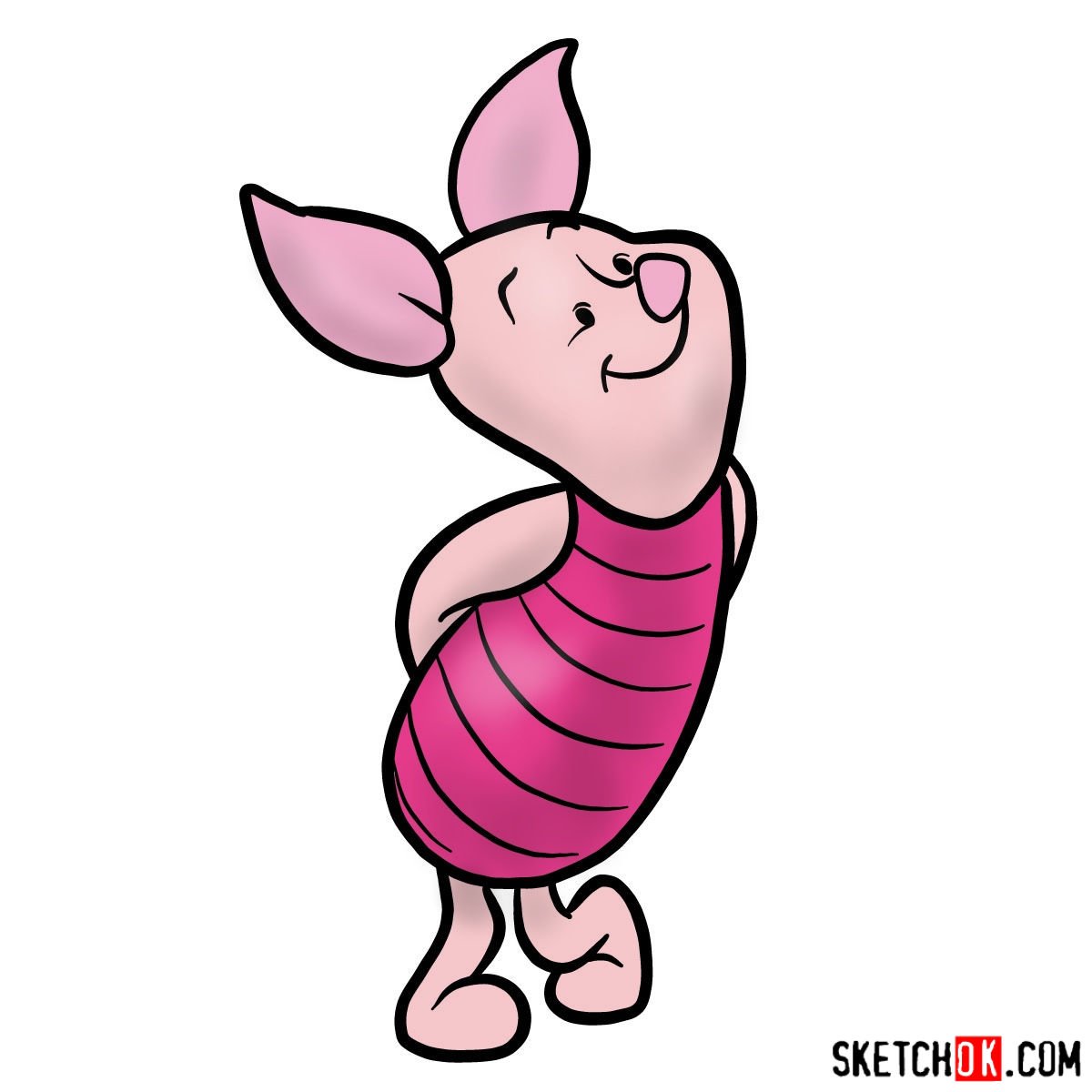 How to draw Piglet
