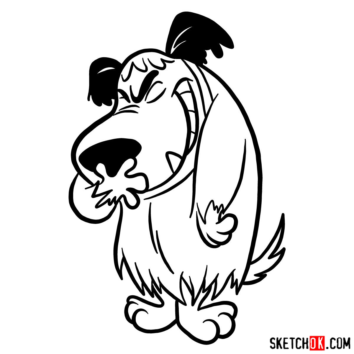 How to draw laughing Muttley - step 10