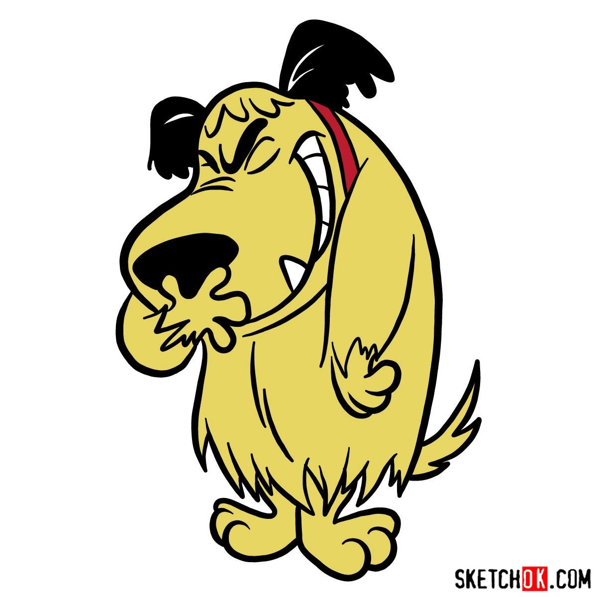 How to draw laughing Muttley