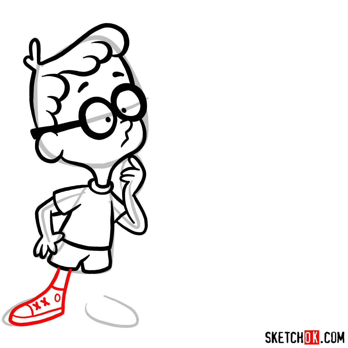 How to draw Mr. Peabody & Sherman - step 08