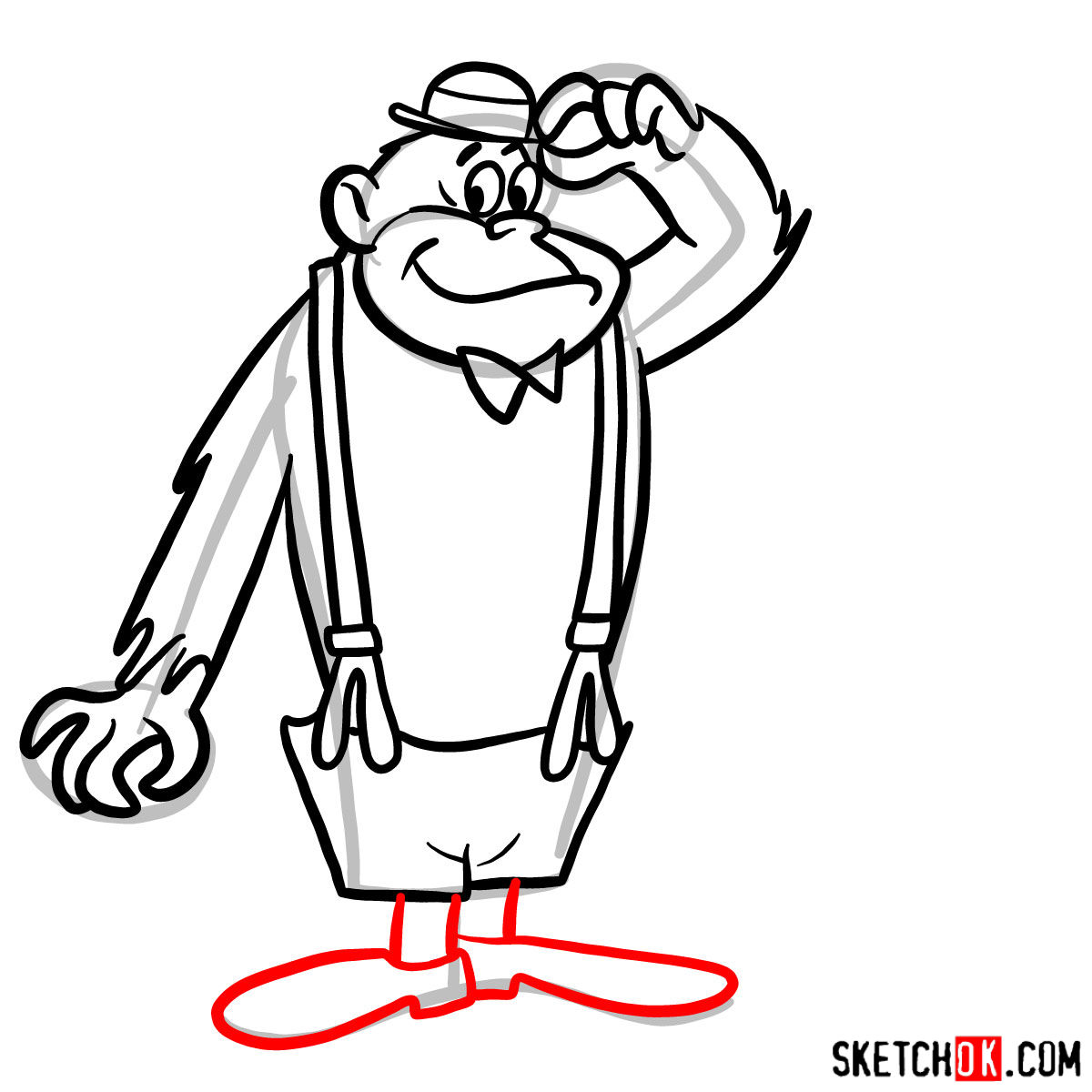How to draw Magilla Gorilla and Mr. Peebles - step 08