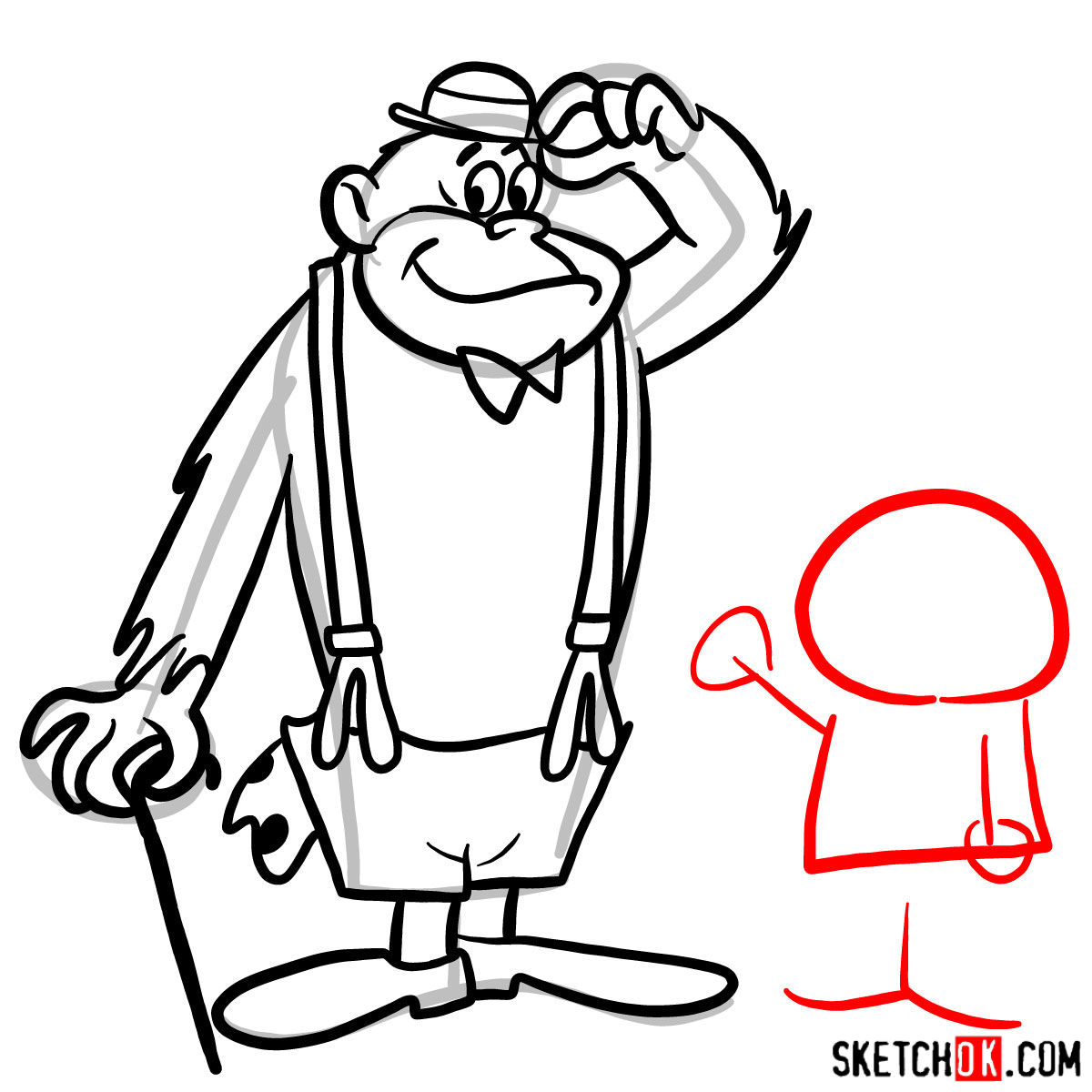How to draw Magilla Gorilla and Mr. Peebles - step 10