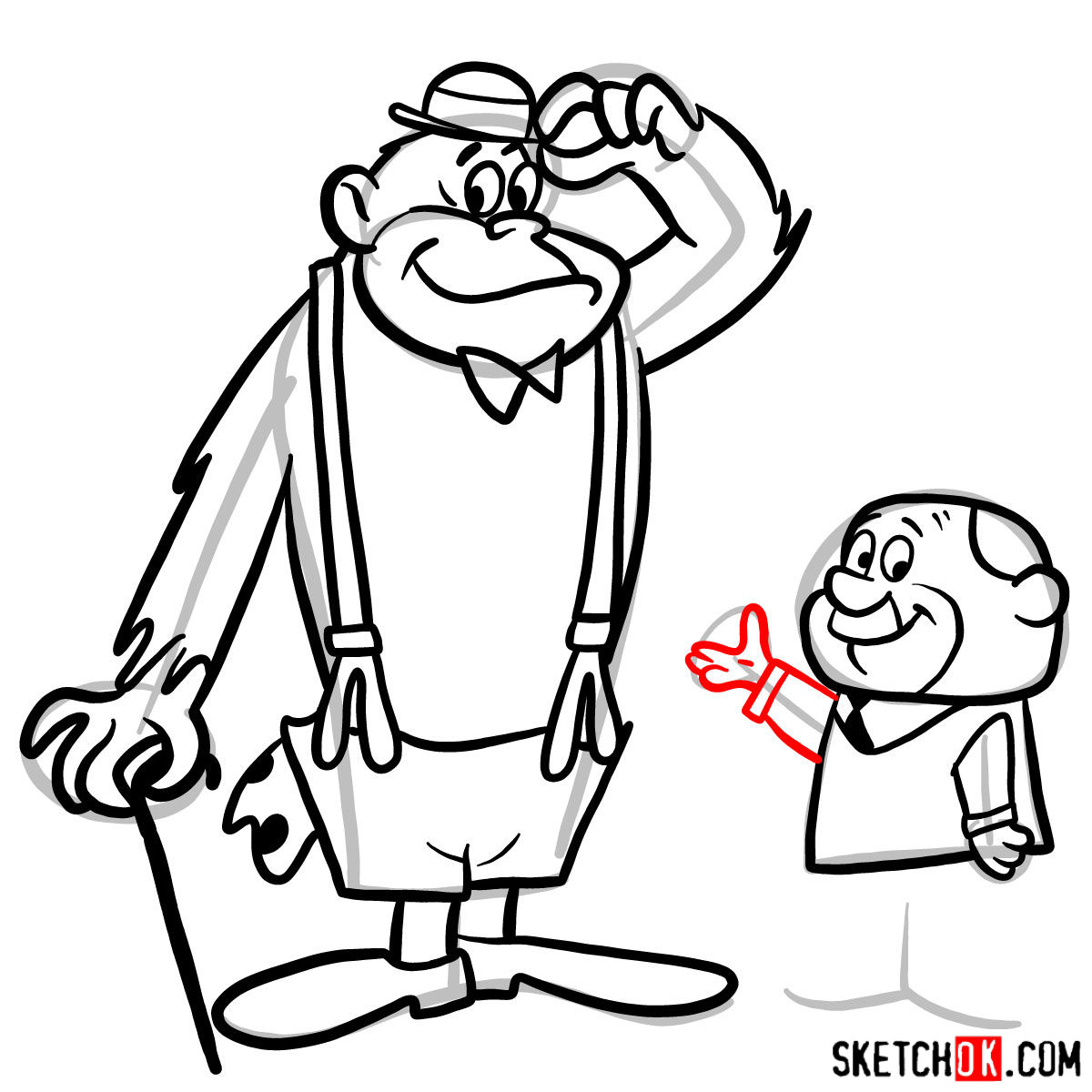 How to draw Magilla Gorilla and Mr. Peebles - step 15