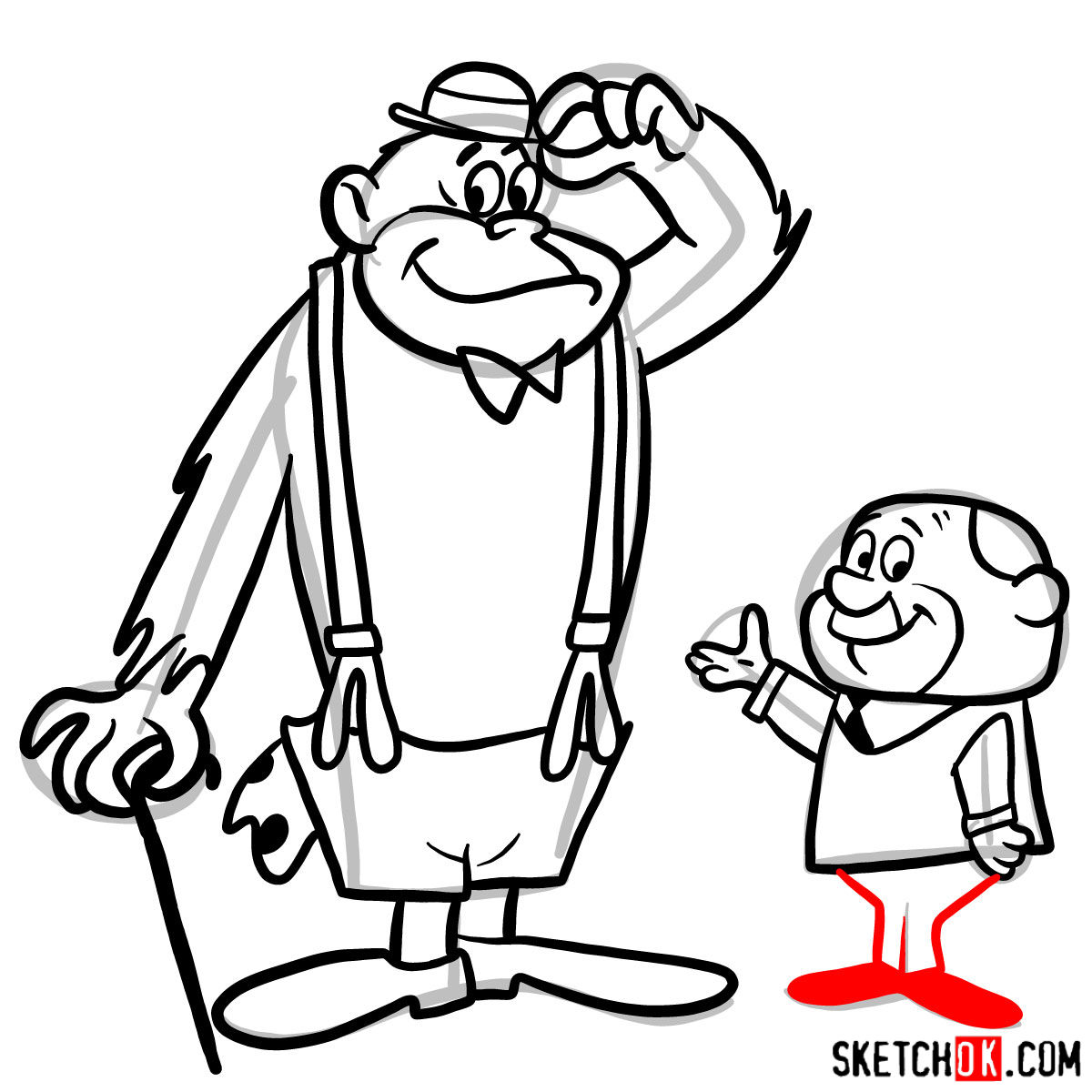 How to draw Magilla Gorilla and Mr. Peebles - step 16