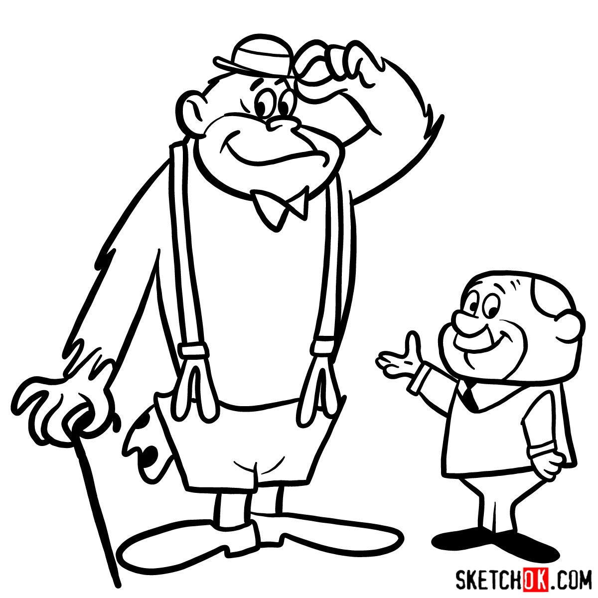 How to draw Magilla Gorilla and Mr. Peebles - step 17