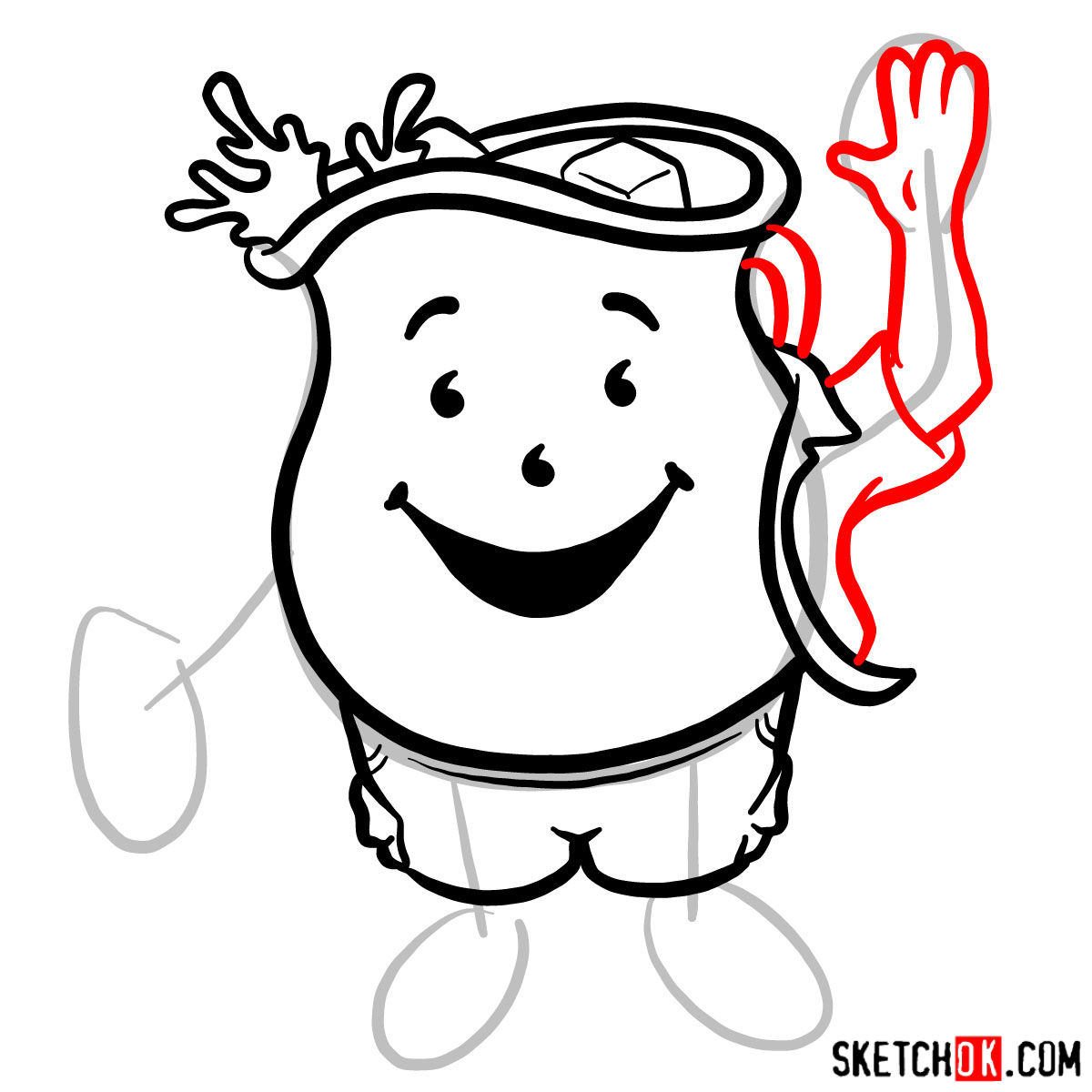 How to draw Kool-Aid Man - Sketchok easy drawing guides