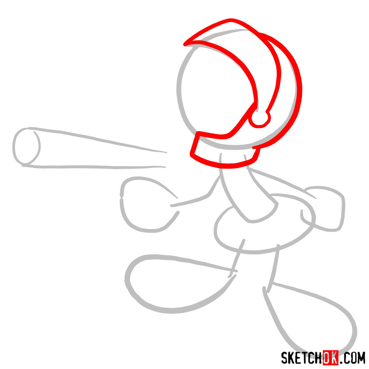 How to draw Marvin the Martian - step 02