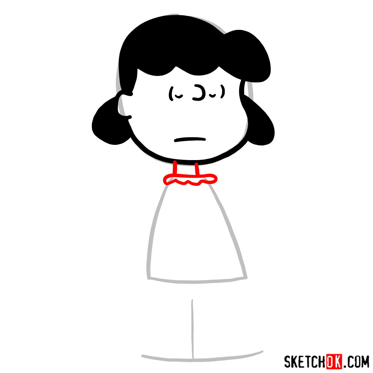How to draw Lucy van Pelt - step 04