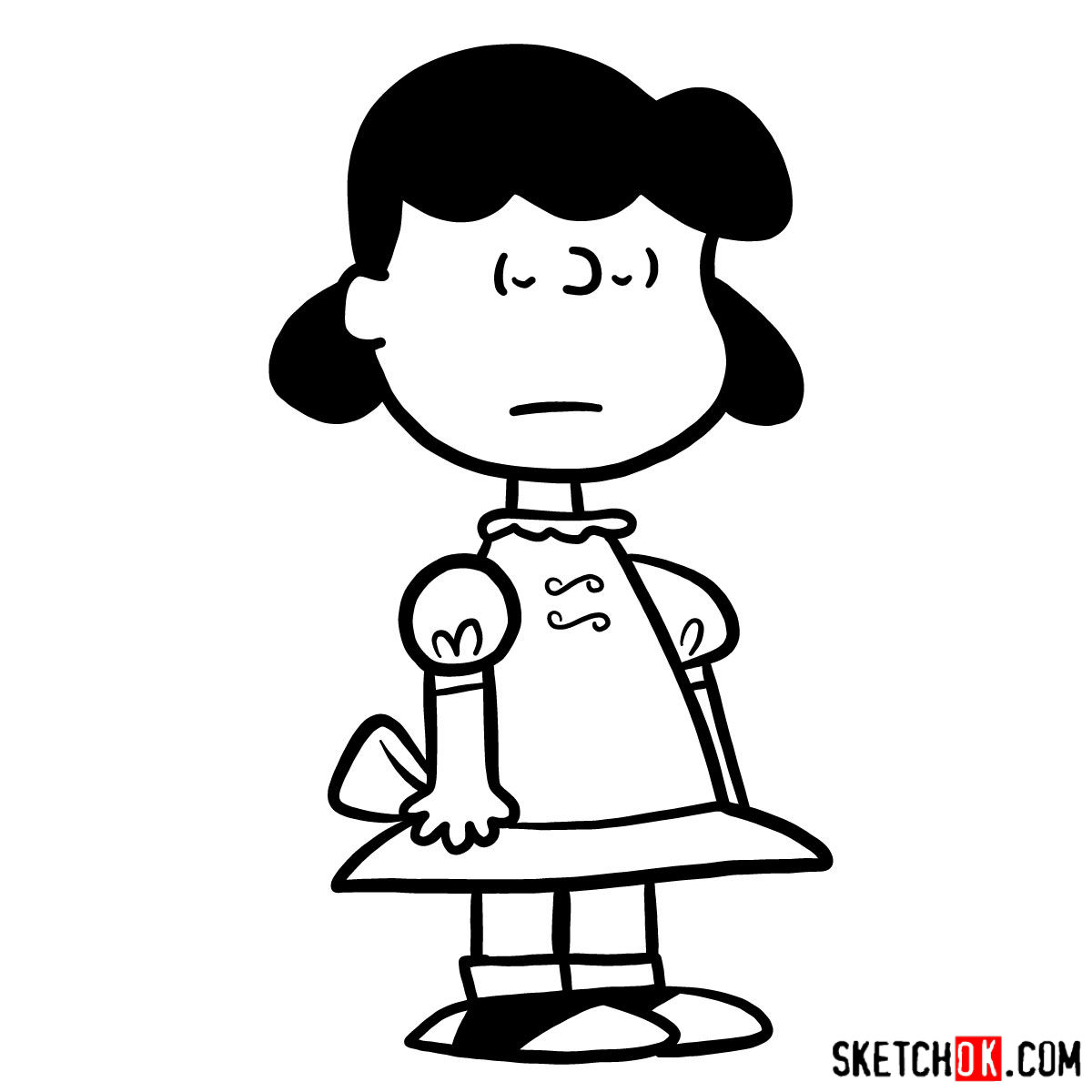 How to draw Lucy van Pelt - step 10