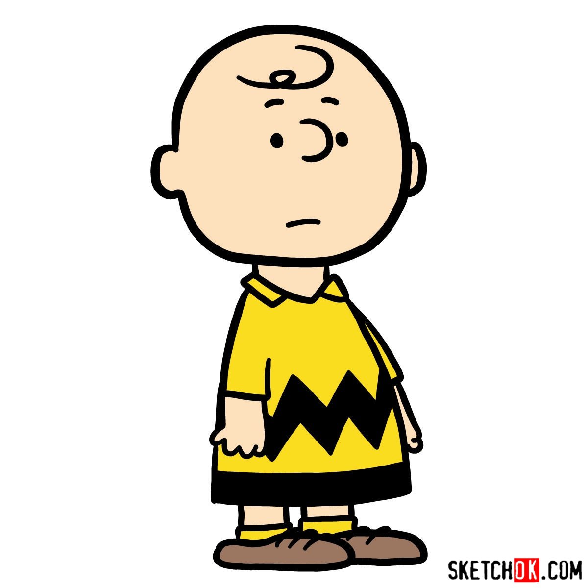 How to draw Charlie Brown