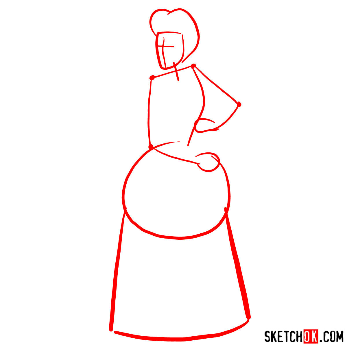 How to draw Lady Tremaine (Wicked Stepmother) - step 01