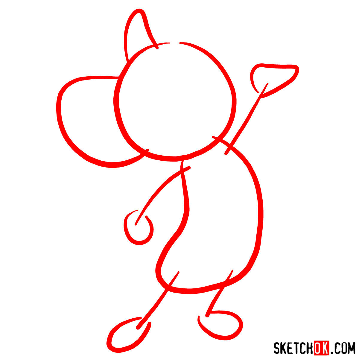 How to draw Jerry Mouse - step 01
