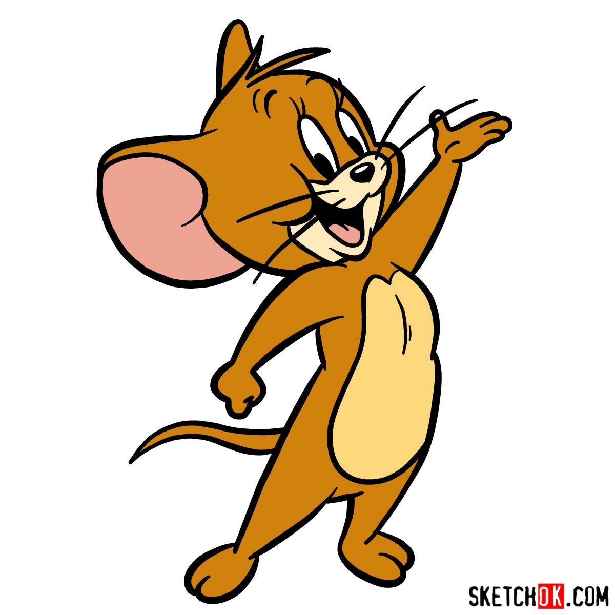 How to draw Jerry Mouse
